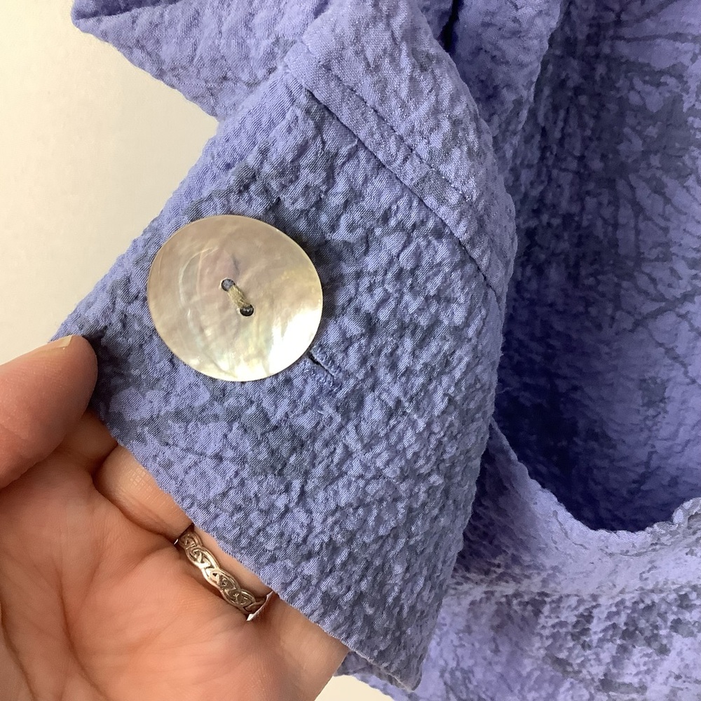 Habitat Periwnkle Blue Blouse with Mother of Pearl Buttons - Picture 4 of 5